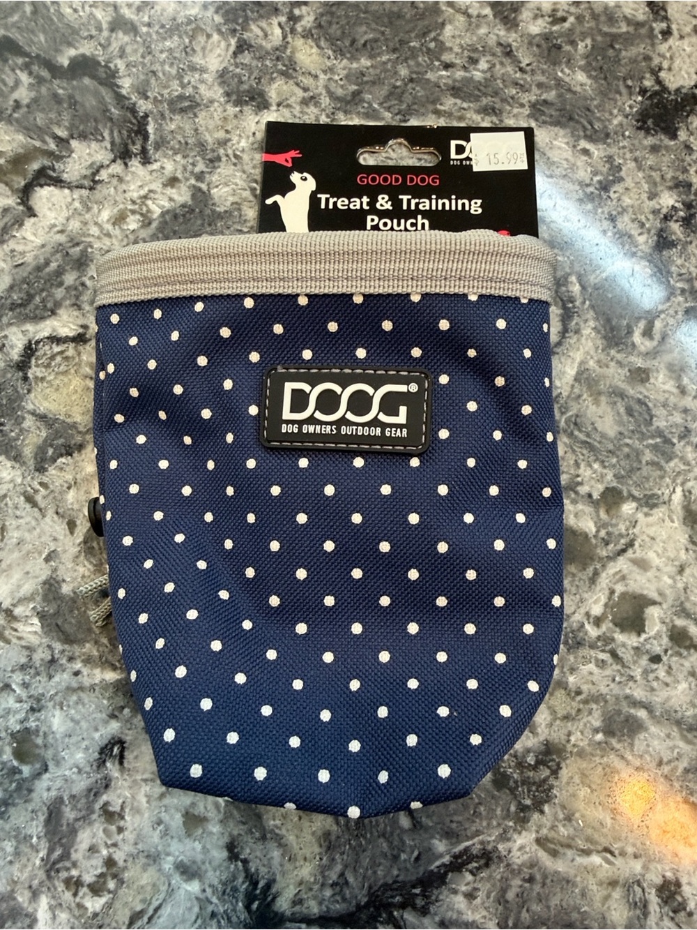 DOG Owners Outdoor Gear () Navy Polka Dot Treat Pouch